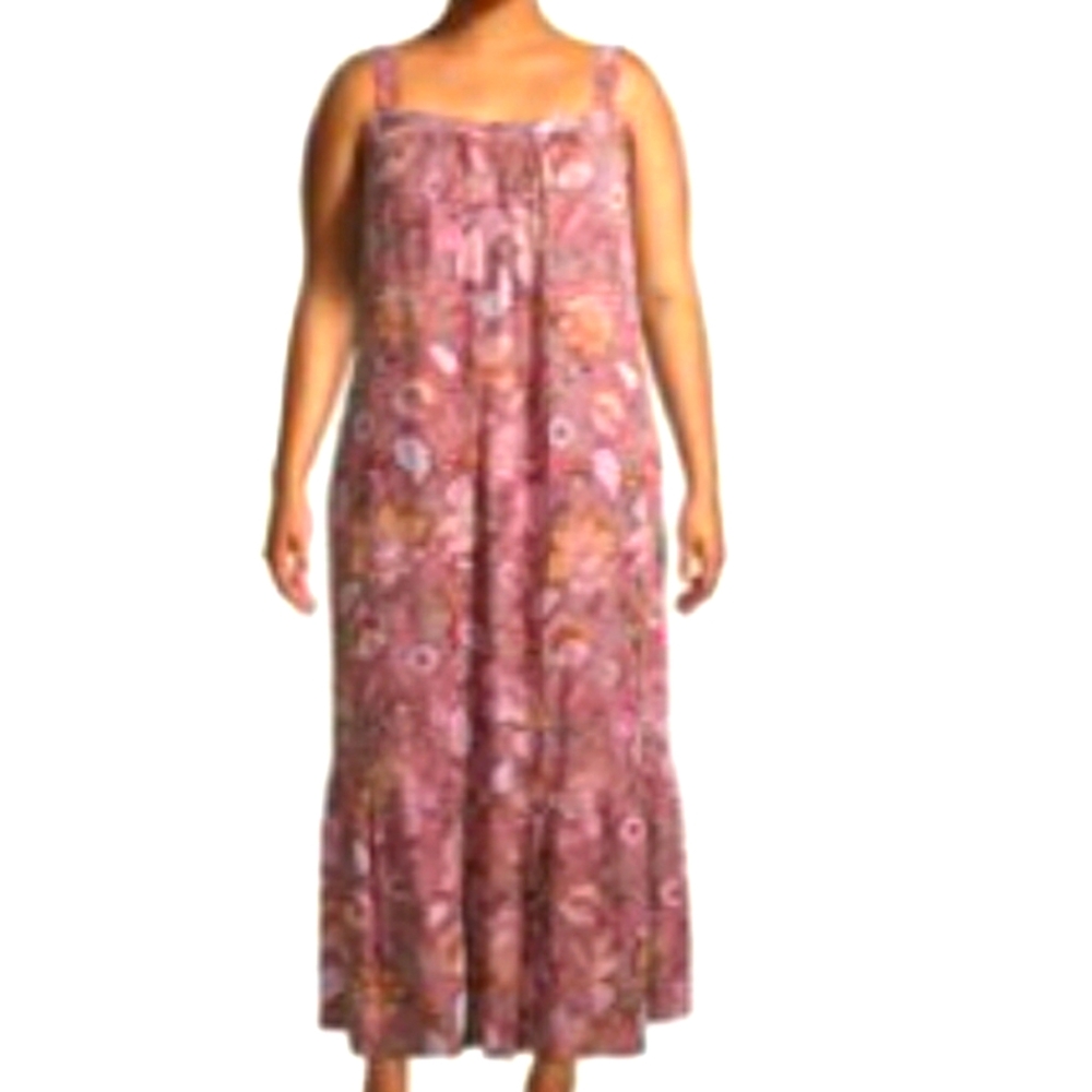 Terra & Sky Women's Plus Size Paisley Print Maxi Dress 3X👗
